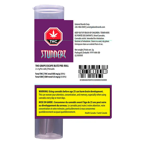 Image for The Grape Escape Blitz Pre-Roll, cannabis pre-rolls by Stunnerz