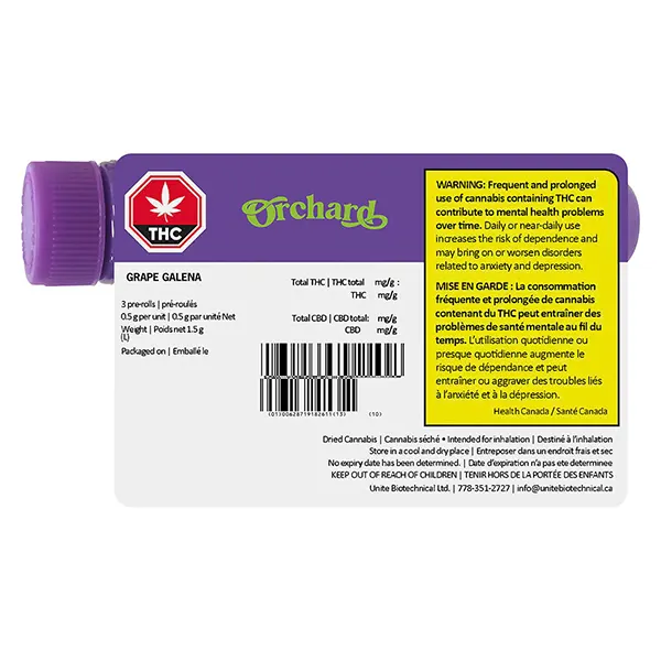 Grape Galena Pre Roll (Pre-Rolls) by Orchard