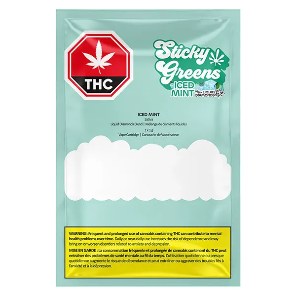 Image for Iced Mint - Liquid Diamond 510 Thread Cartridge, cannabis all products by Sticky Greens