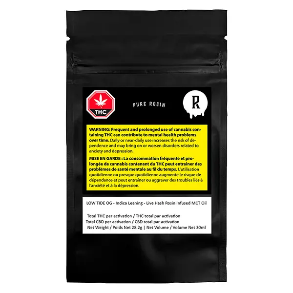 LOW TIDE OG - Pure Live Hash Rosin MCT Oil - Indica (Bottled Oils) by Pure Rosin