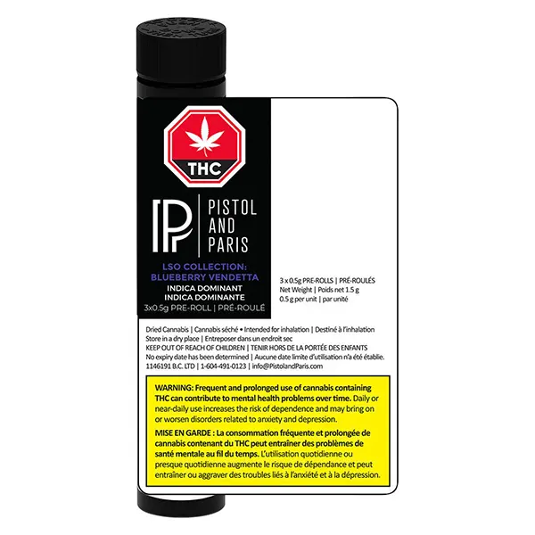 LSO Collection: Blueberry Vendetta Pre-Roll (Pre-Rolls) by Pistol and Paris