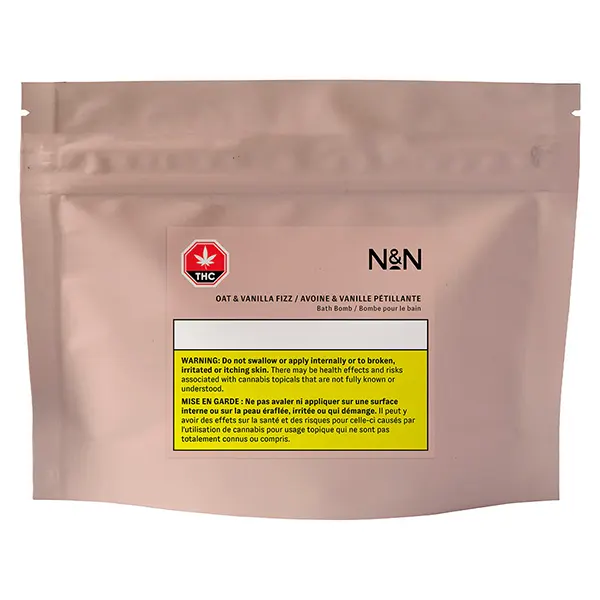 Image for Oat & Vanilla Fizz Bath Bomb, cannabis bath, shower by Noon & Night