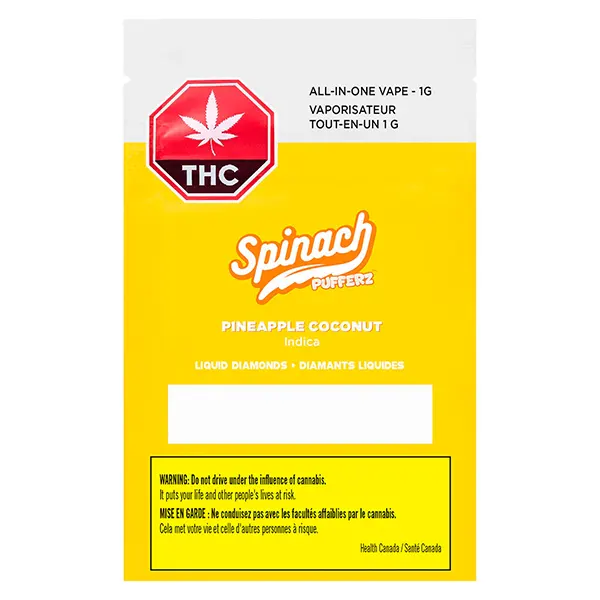 Pufferz - Pineapple Coconut All-in-One Liquid Diamonds Vape (Disposable Vapes) by Spinach