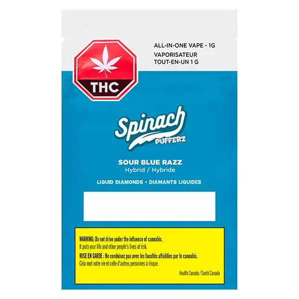 Pufferz - Sour Blue Razz All-in-One Liquid Diamonds Vape (Disposable Vapes) by Spinach
