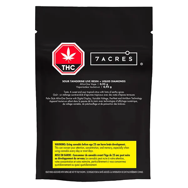 Image for Sour Tangerine Live Resin + Liquid Diamonds AIO, cannabis all products by 7Acres