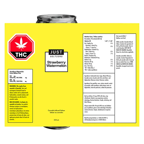 Strawberry Watermelon (Sparkling Water) by Just Seltzers