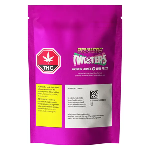 Image for Twisters - Passion Plunge & Lime Frizz Razz Infused Pre-Roll, cannabis all products by Rizzlers