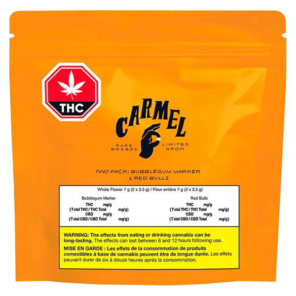 Image for Two Pack: Bubblegum Marker & Red Bullz, cannabis dried flower by Carmel