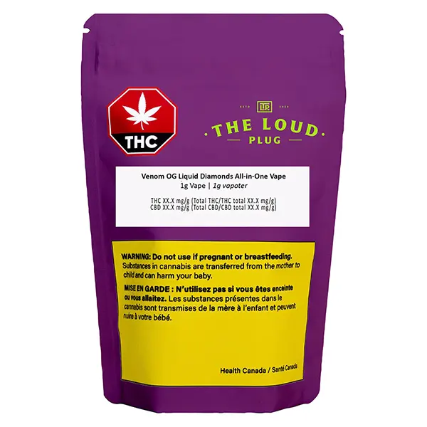 Image for Venom OG Liquid Diamonds All-in-One Vape, cannabis all products by The Loud Plug