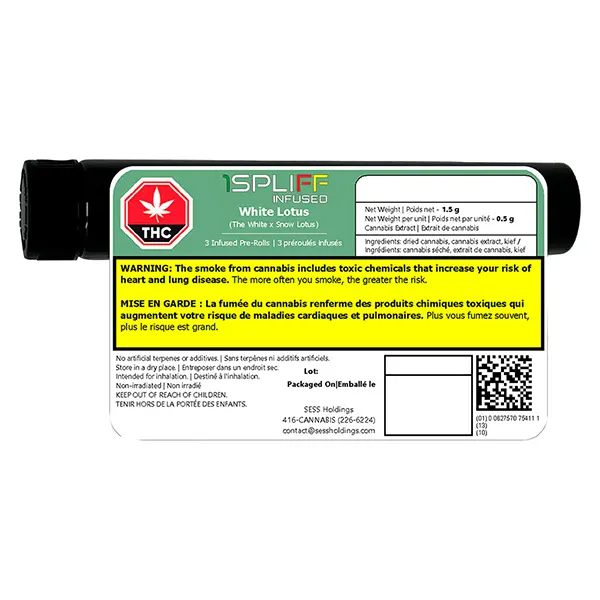 Image for White Lotus Infused Pre-Roll, cannabis all products by 1Spliff