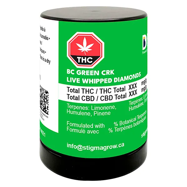 Image for BC Green CRK Live Whipped Diamonds, cannabis all products by Dab Bods