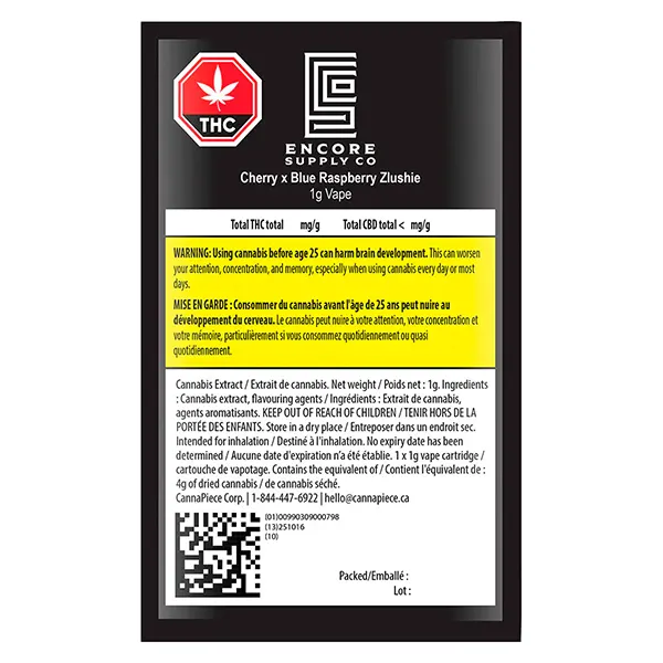 Cherry x Blue Raspberry Zlushie 510 Thread Cartridge (510 Cartridges) by Encore Supply Co