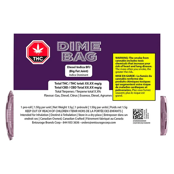 Image for Diesel Indica BFJ Big Fat Joint, cannabis all products by Dime Bag