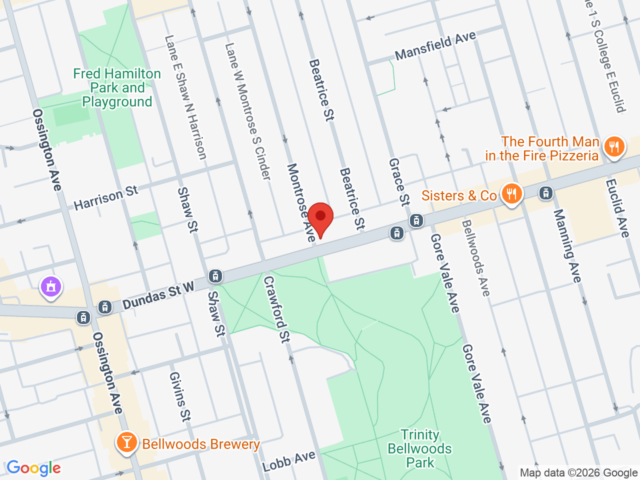 Street map for Flower Pot, 1006 Dundas St W, Toronto ON