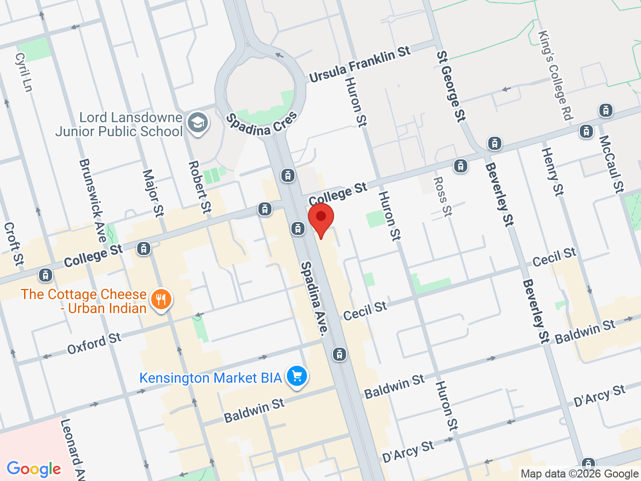Street map for Fire & Flower Cannabis Co., 433 Spadina Ave, Toronto ON