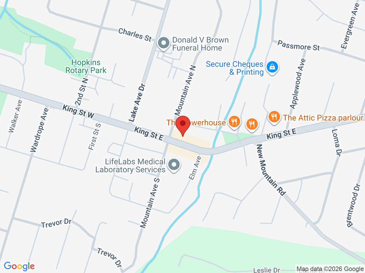 Street map for Cannabis Creek Co, 39 King St E, Stoney Creek ON