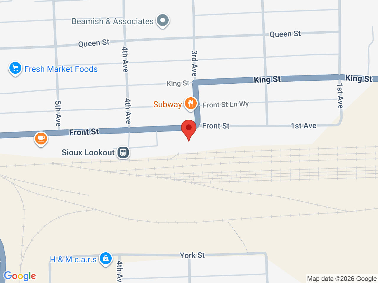 Street map for T Cannabis, 37 Front St, Sioux Lookout ON