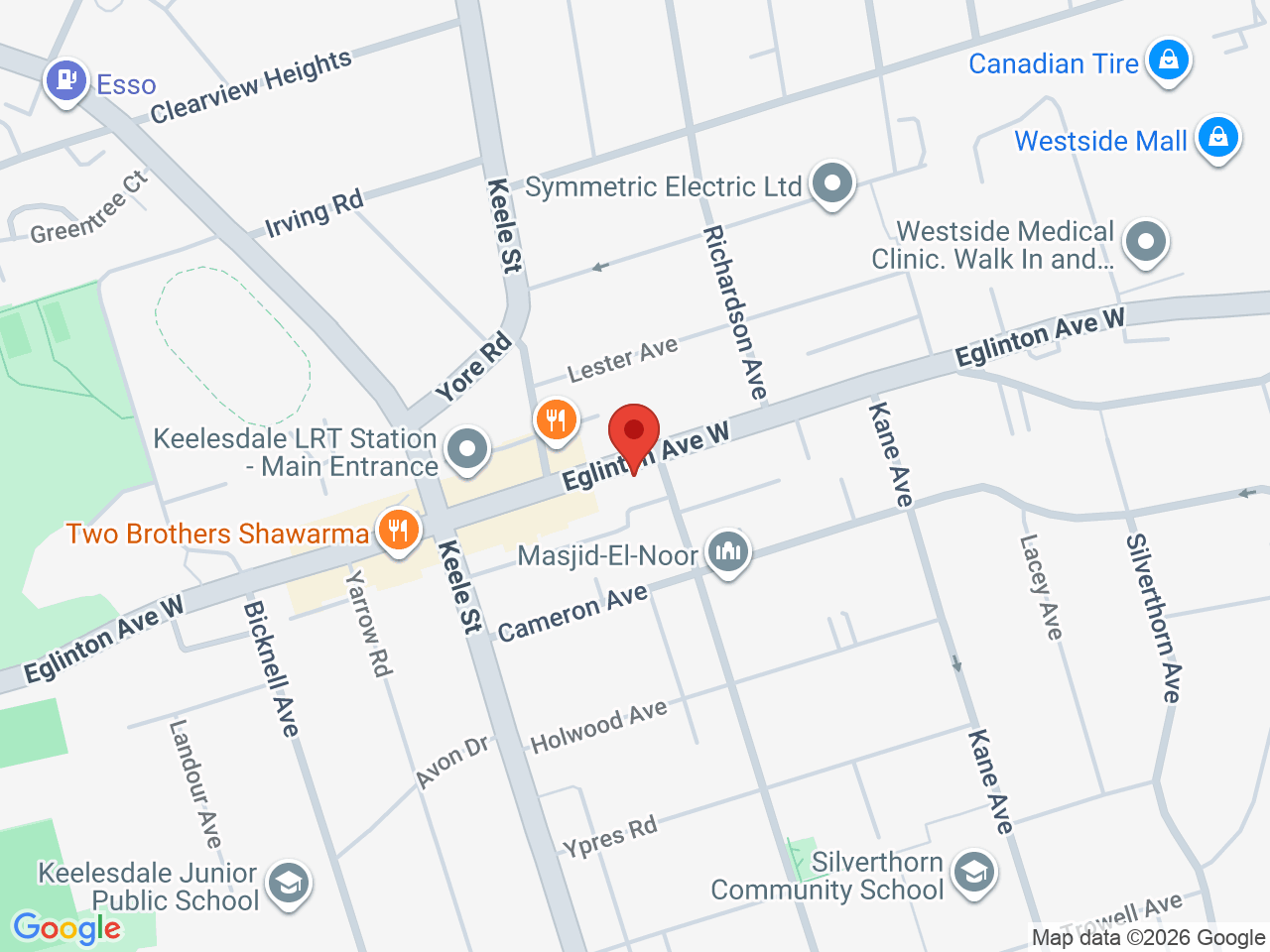 Street map for Hi Class Cannabis, 2559 Eglinton Ave W, Toronto ON