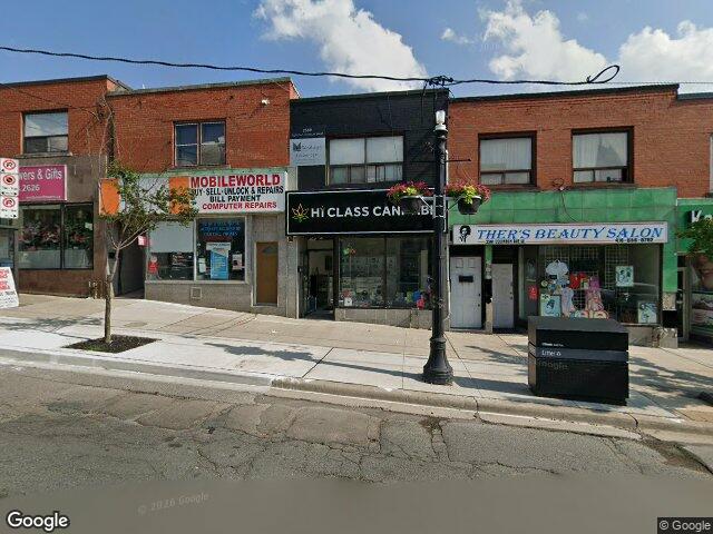 Street view for Hi Class Cannabis, 2559 Eglinton Ave W, Toronto ON
