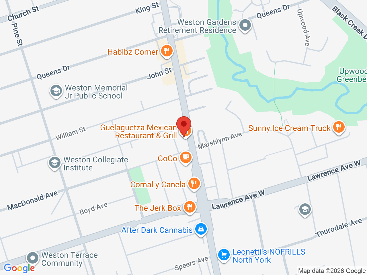 Street map for Garden of Eden Cannabis, 1744 Jane St., Toronto ON