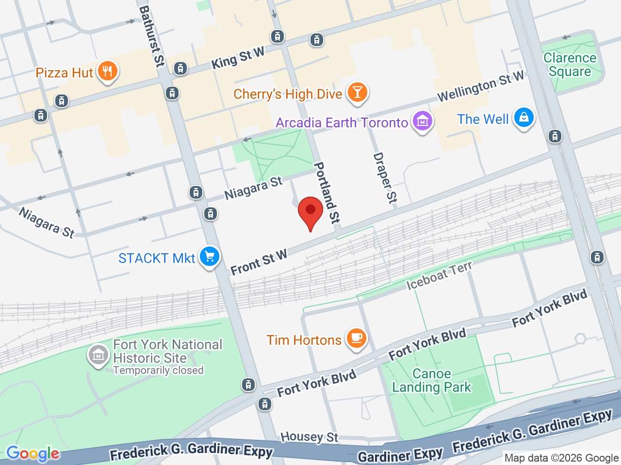 Street map for Insalata Cannabis Market, 550 Front St W Unit 59, Toronto ON