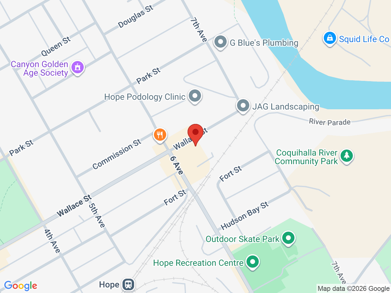 Street map for Hope Cannabis Co, 821 Sixth Ave, Hope BC