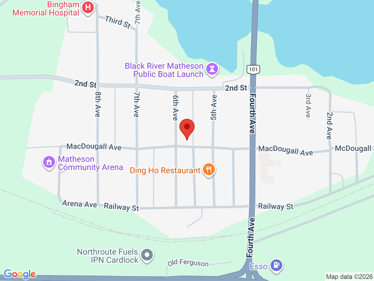 Street map for Tanny Cannabis Oasis, 362 McDougall St Unit B, Matheson ON