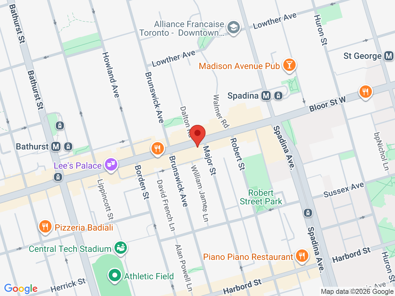 Street map for Green Vibe Cannabis, 461 Bloor St W, Toronto ON