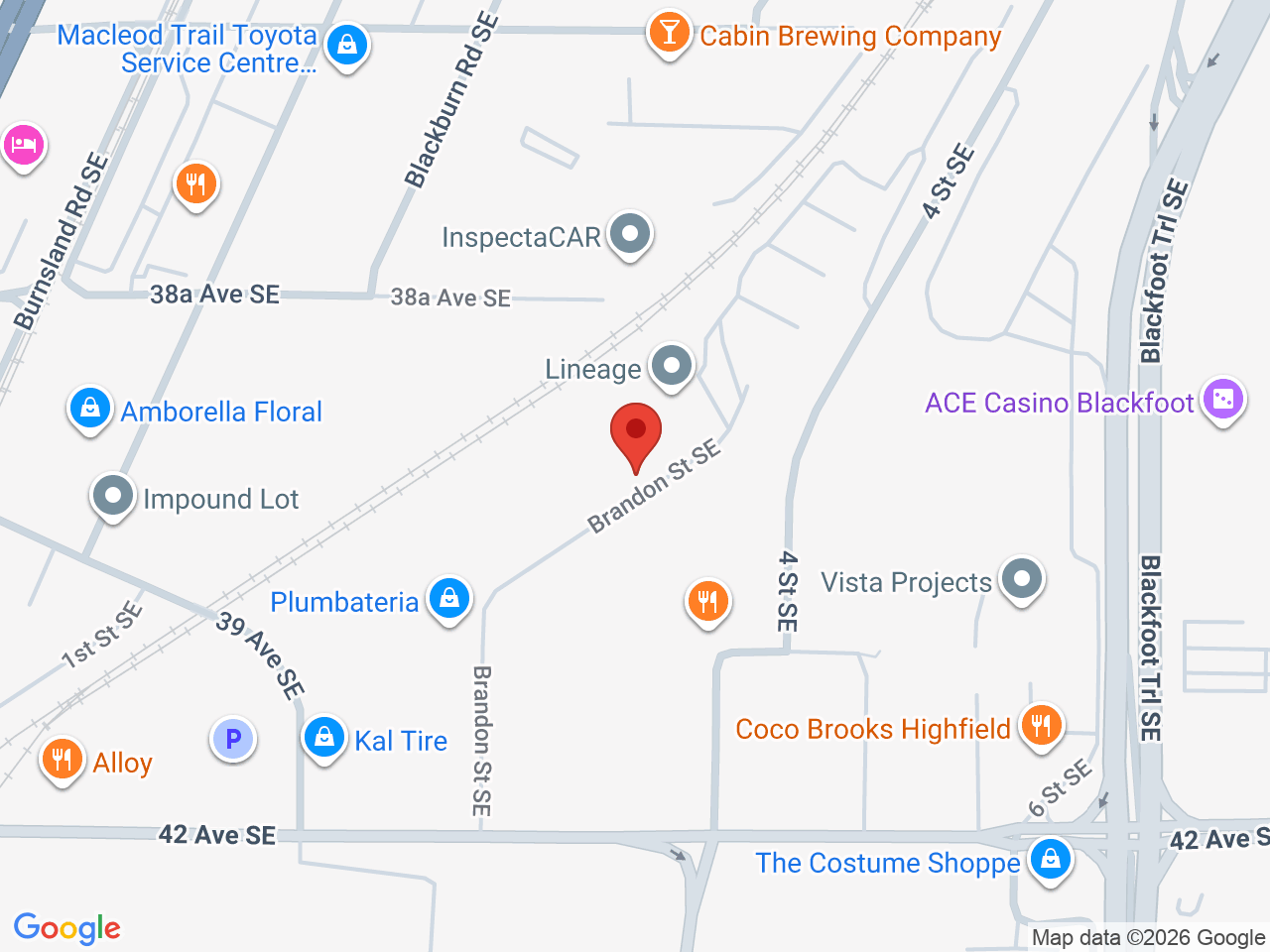 Street map for Distinkt Cannabis, 4013 Brandon St SE, Calgary AB