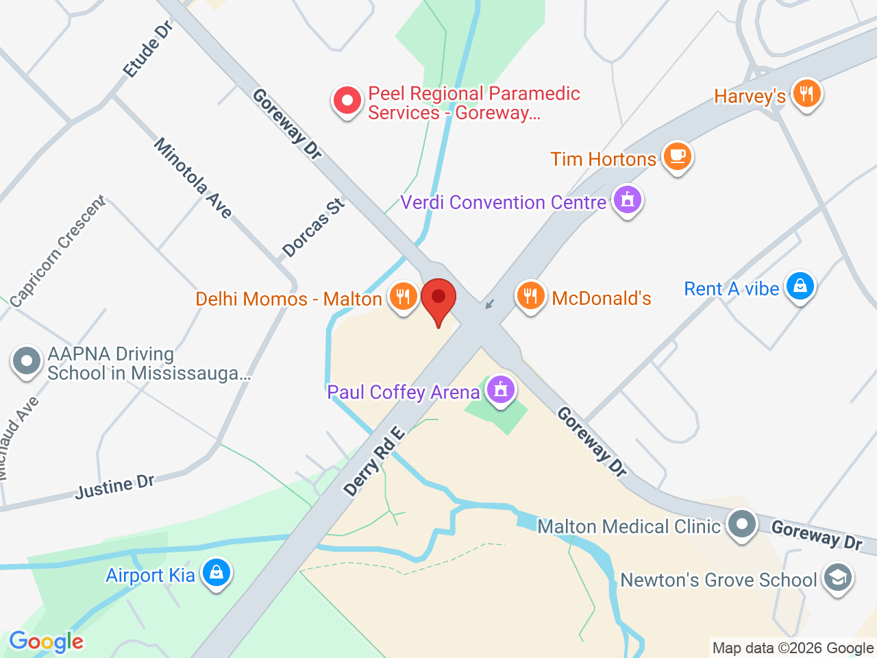 Street map for One Tree Cannabis, 3437 Derry Rd E, Mississauga ON