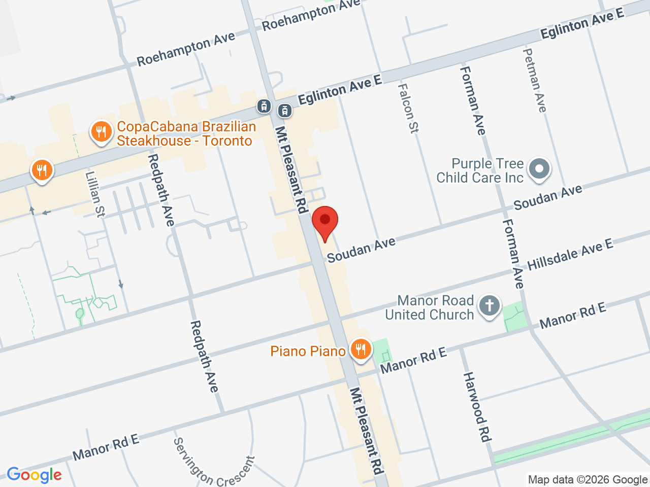 Street map for Runway Pot, 697 Mount Pleasant Rd, Toronto ON