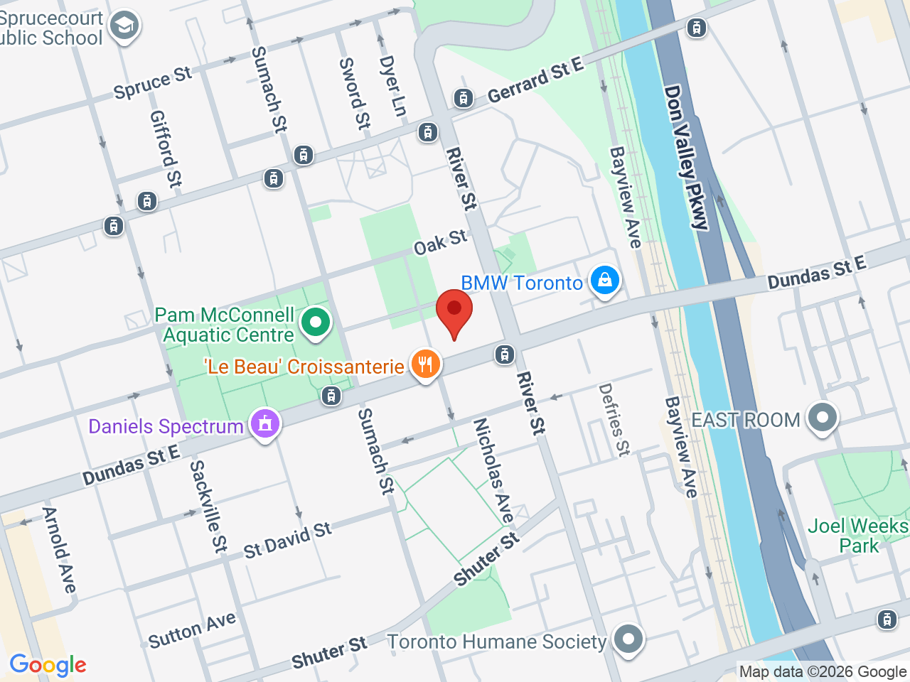 Street map for Pop's Cannabis Co., 680 Dundas St E, Toronto ON