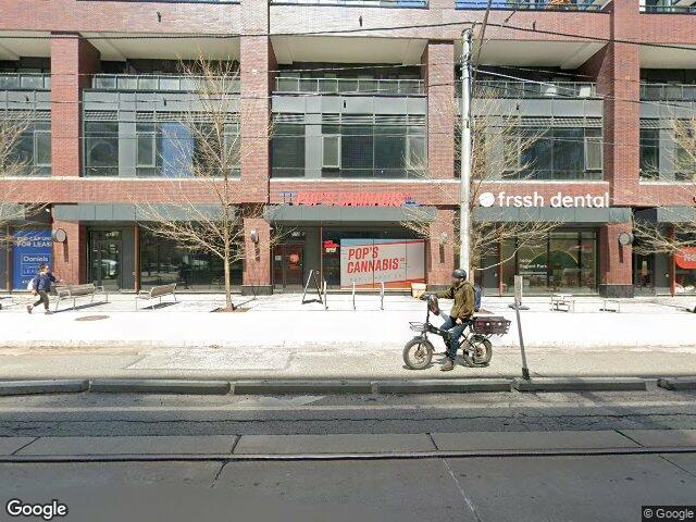 Street view for Pop's Cannabis Co., 680 Dundas St E, Toronto ON