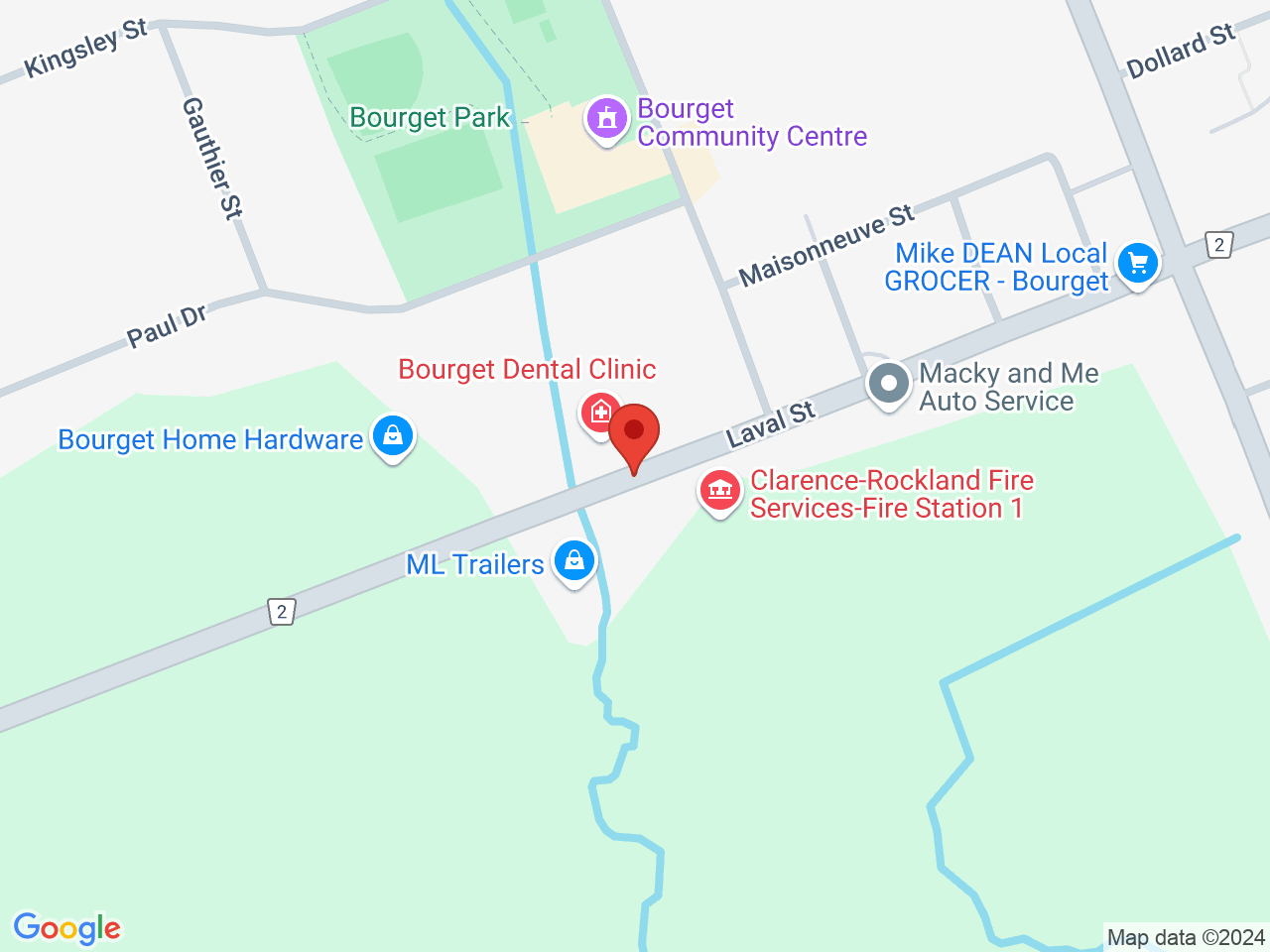 Street map for Big River Cannabis, 2115 Laval St, Bourget ON