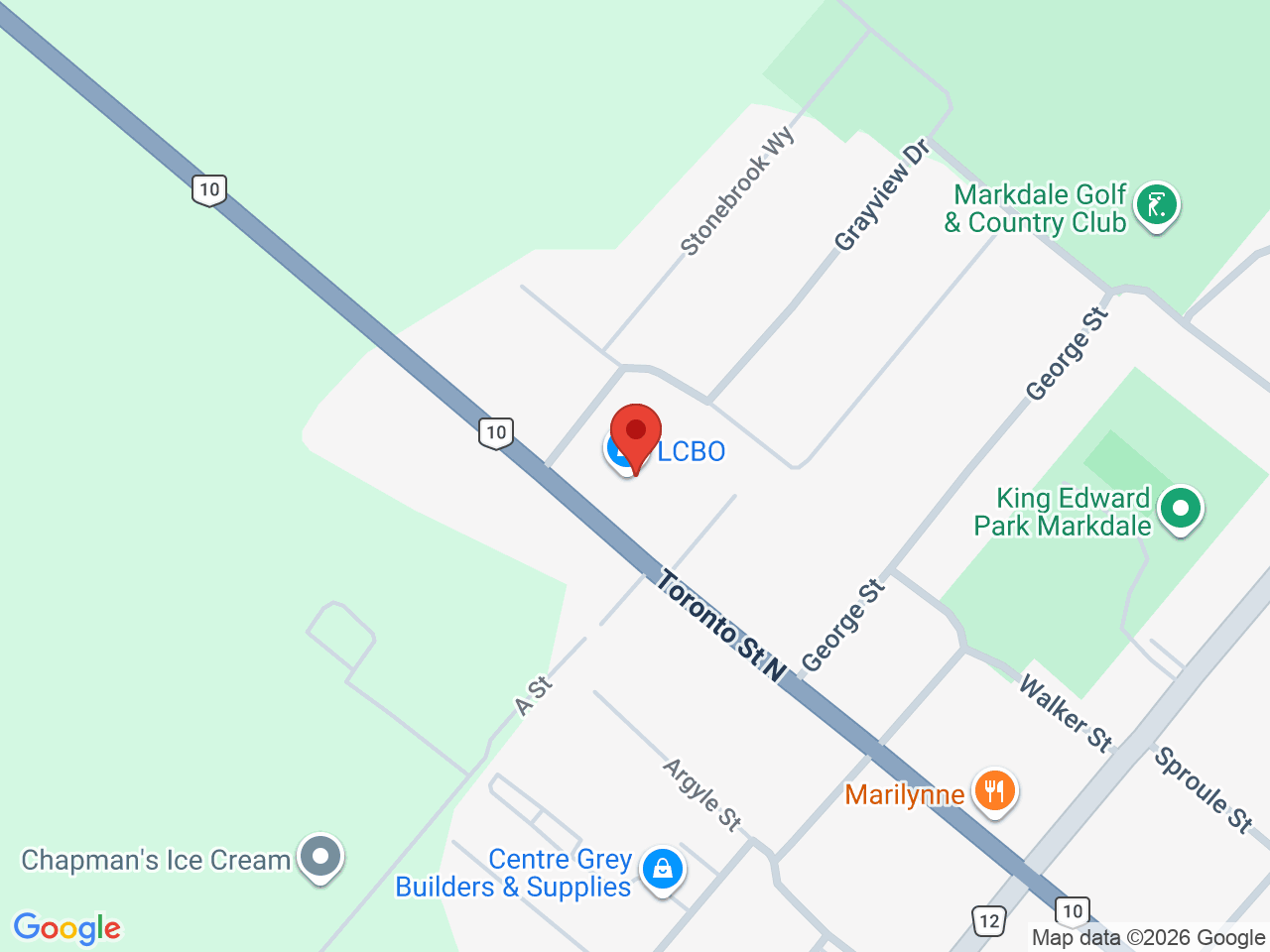 Street map for Canna Cabana, 155 Toronto St N, Markdale ON
