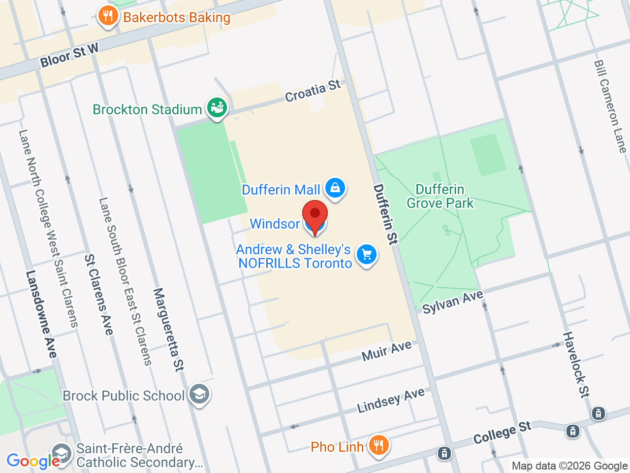 Street map for Fika Local, 900 Dufferin St Unit 38, Toronto ON