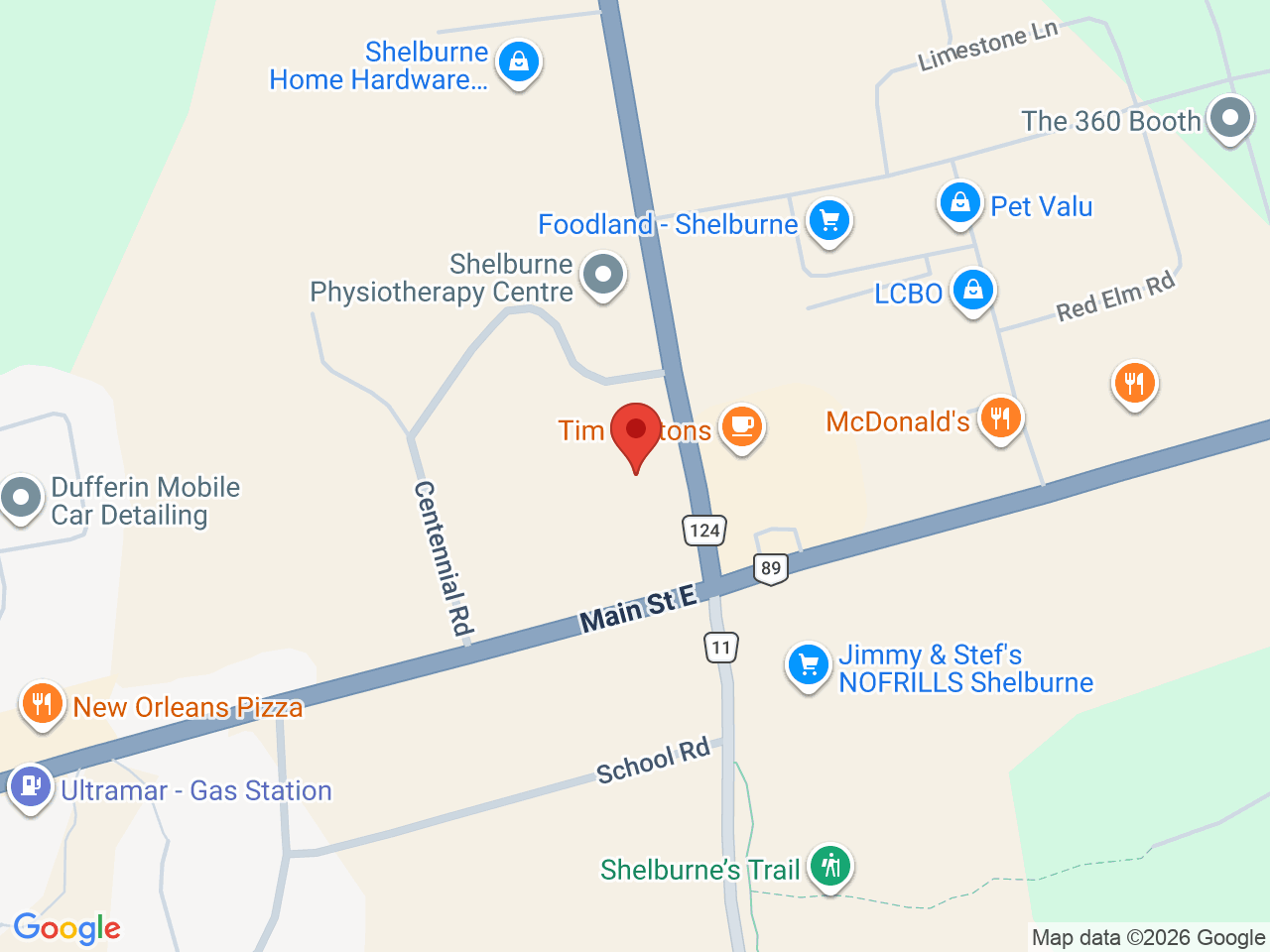 Street map for Golden Tree Cannabis, 735 Industrial Rd, Shelburne ON
