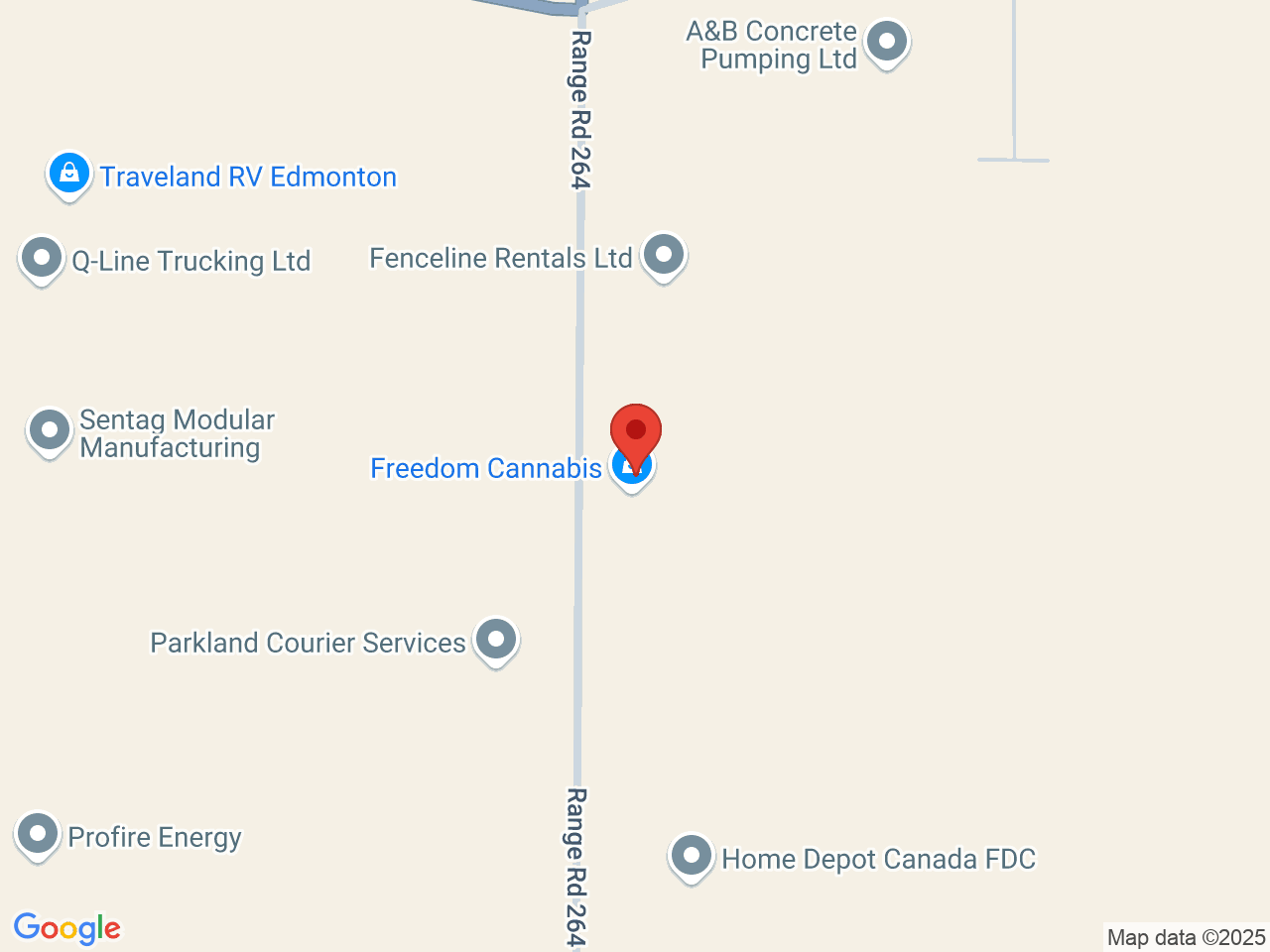 Street map for Freedom Cannabis, 9827 279 St, Acheson AB