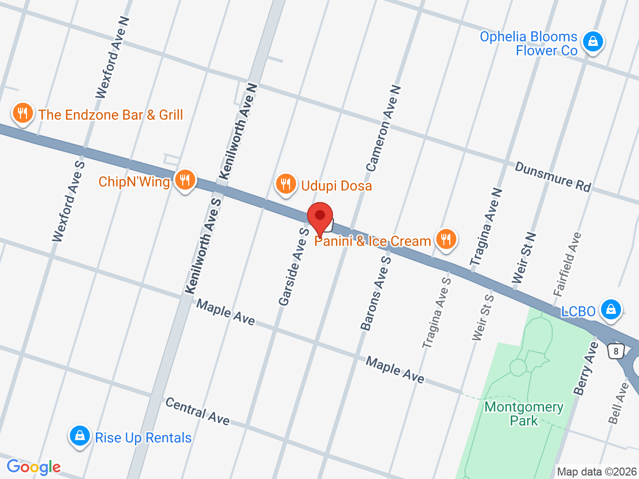Street map for Mystic's Cannabis, 1466 Main St E, Hamilton ON