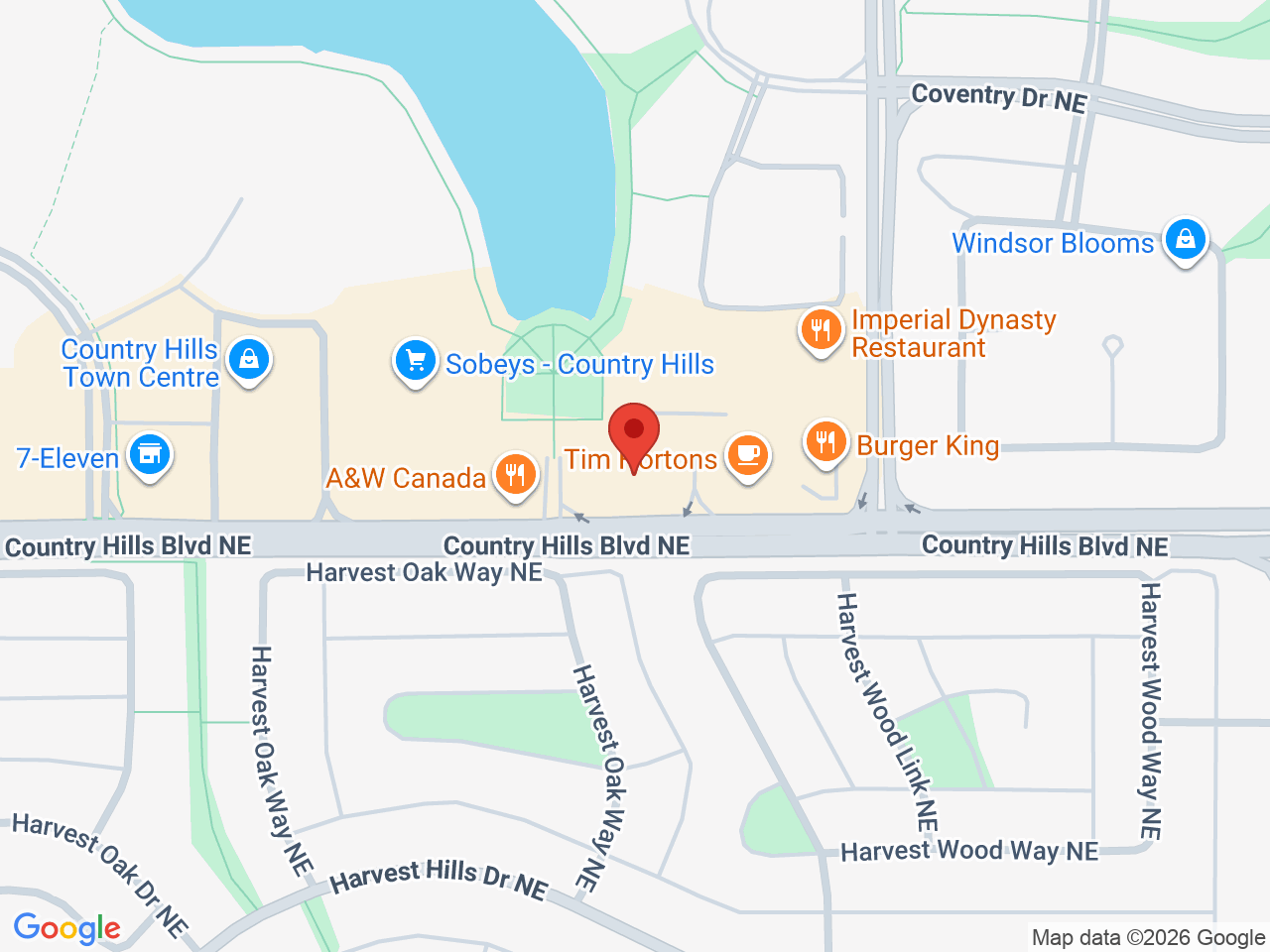 Street map for Tower Cannabis, 307-500 Country Hills Blvd NE, Calgary AB