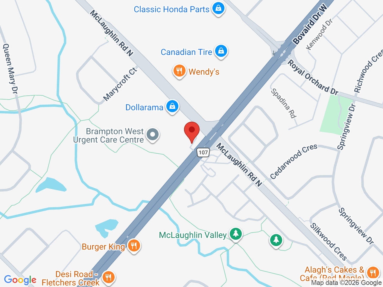 Street map for Fire & Flower Cannabis Co., 10010 Mclaughlin Rd N, Brampton ON