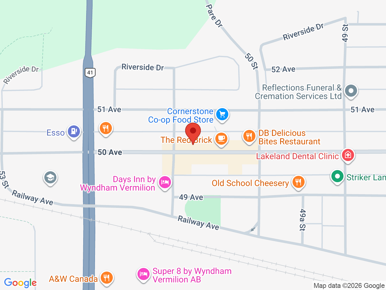 Street map for Vermilion Cannabis, 5032B 50 Ave, Vermilion AB