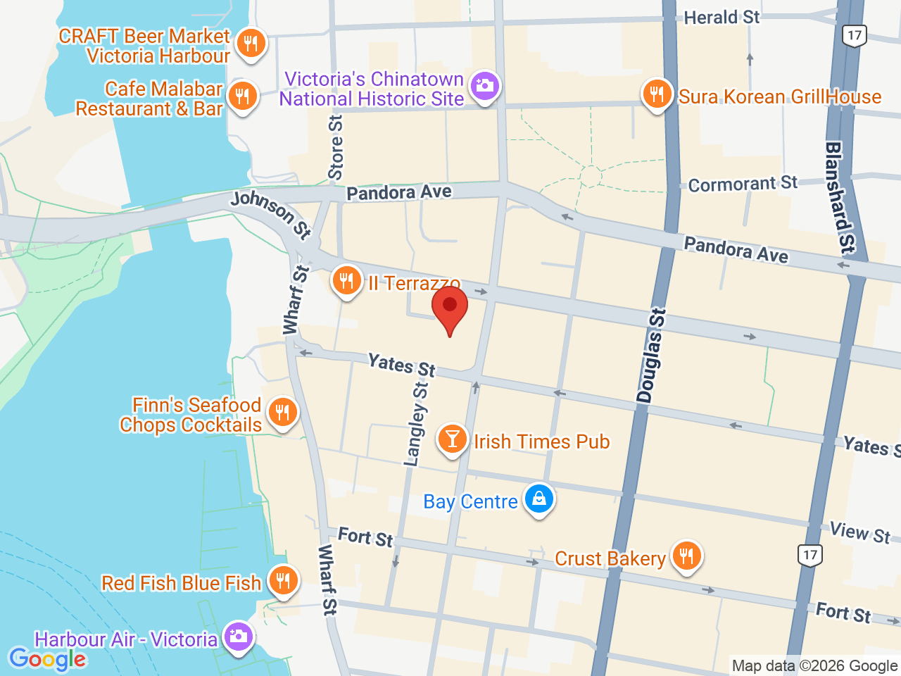 Street map for The Local Leaf Cannabis, 568 Yates St, Victoria BC
