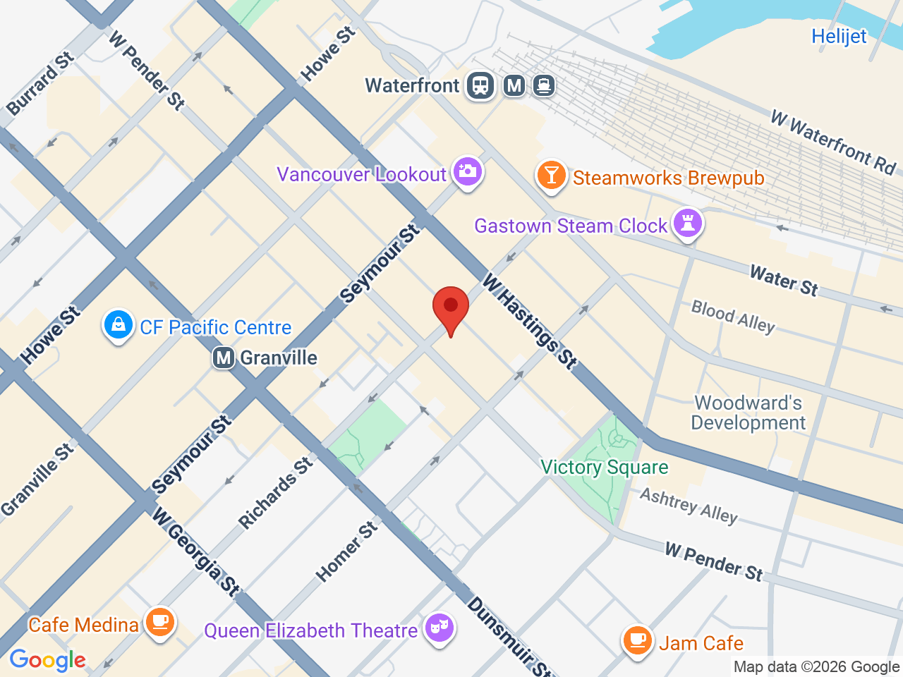 Street map for ARCannabis Store, 438 Richards St, Vancouver BC