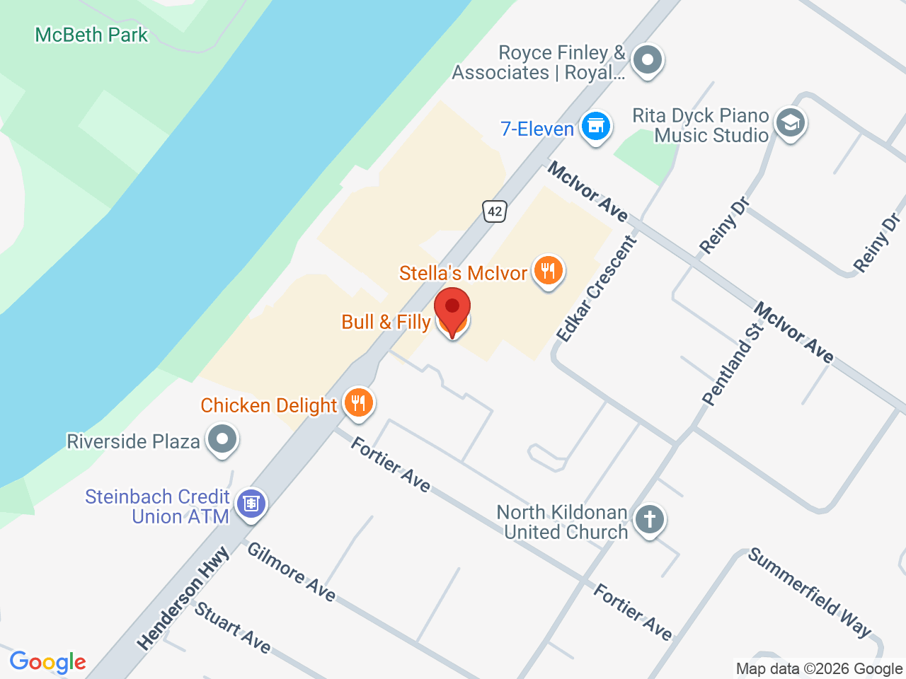 Street map for Nor-Villa Motor Hotel, 1763 Henderson Hwy, Winnipeg MB