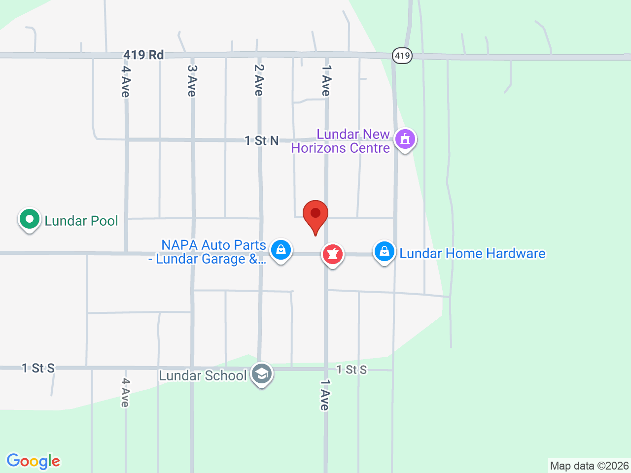 Street map for The Vault Cannabis, 21 Main St, Lundar MB