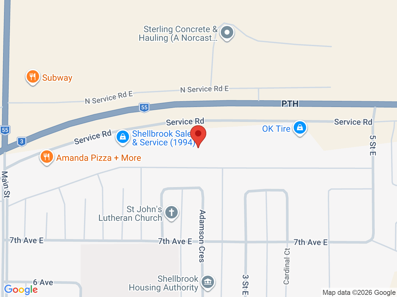 Street map for Reds Cannabis, 321 Service Rd, Shellbrook SK