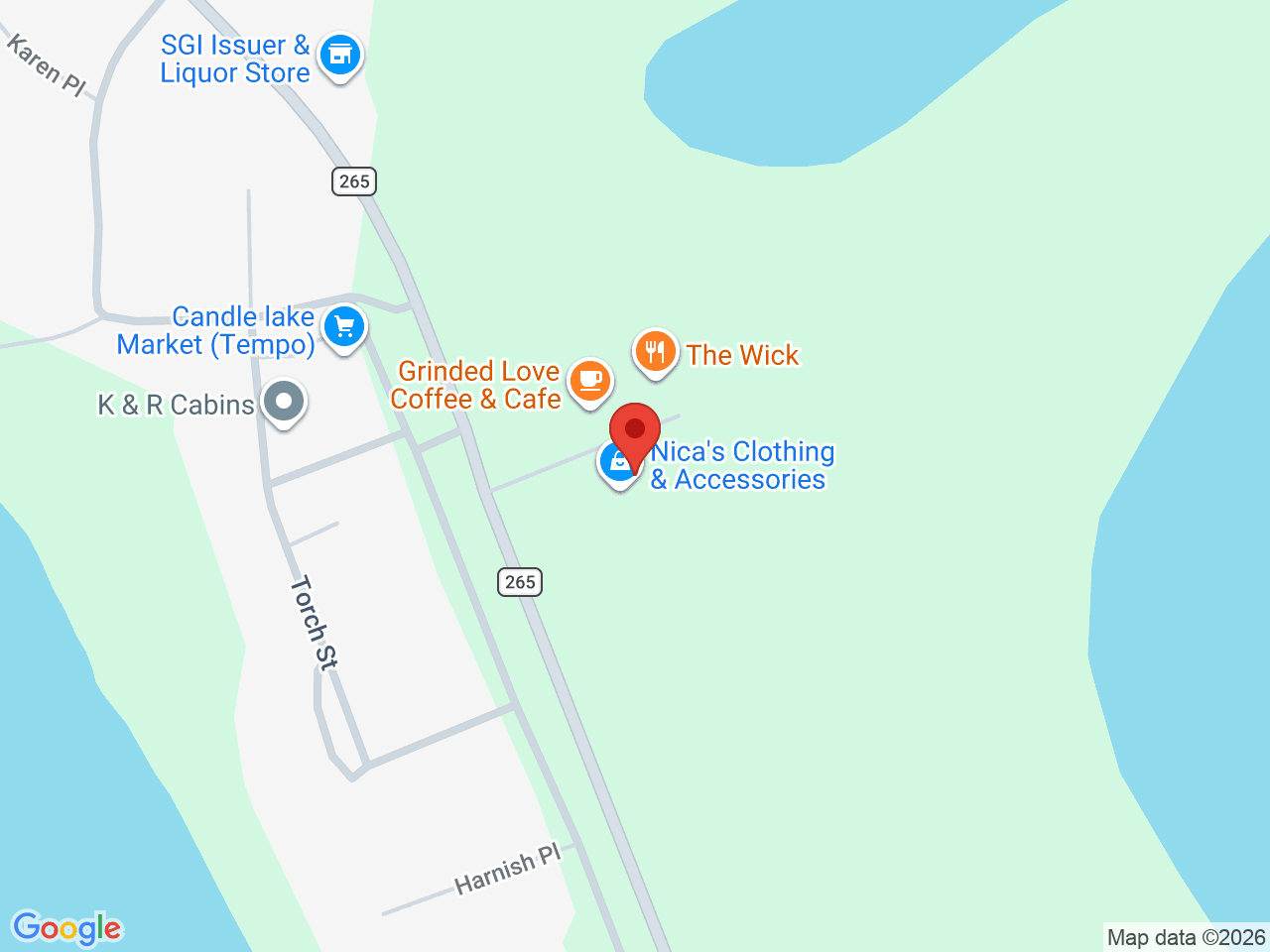 Street map for Sprucebuds Cannabis, 2 Bayview Dr, Candle Lake SK