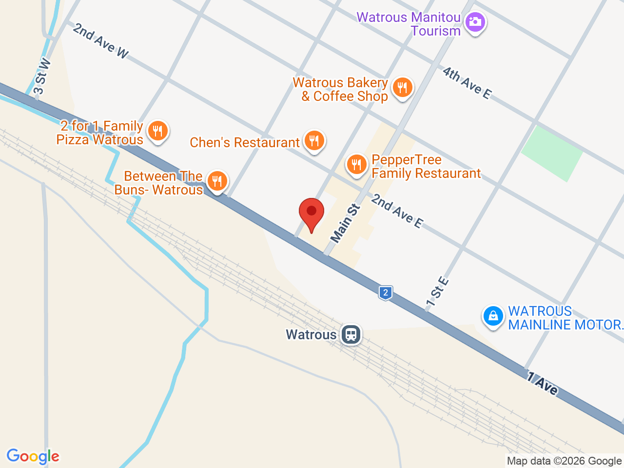 Street map for Tumbleweed Cannabis, 101 Main St, Watrous SK