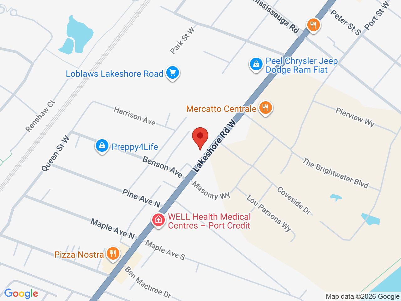Street map for Soma Leaf Company, 280 Lakeshore Rd W Suite 101, Mississauga ON